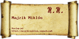 Majzik Miklós névjegykártya